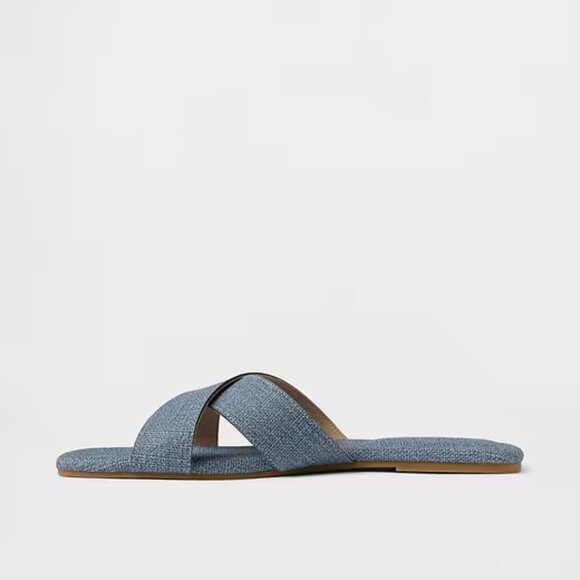 GAP Brushed Denim Blue Criss-Cross Sandals/NWT/9 - Picture 5 of 12
